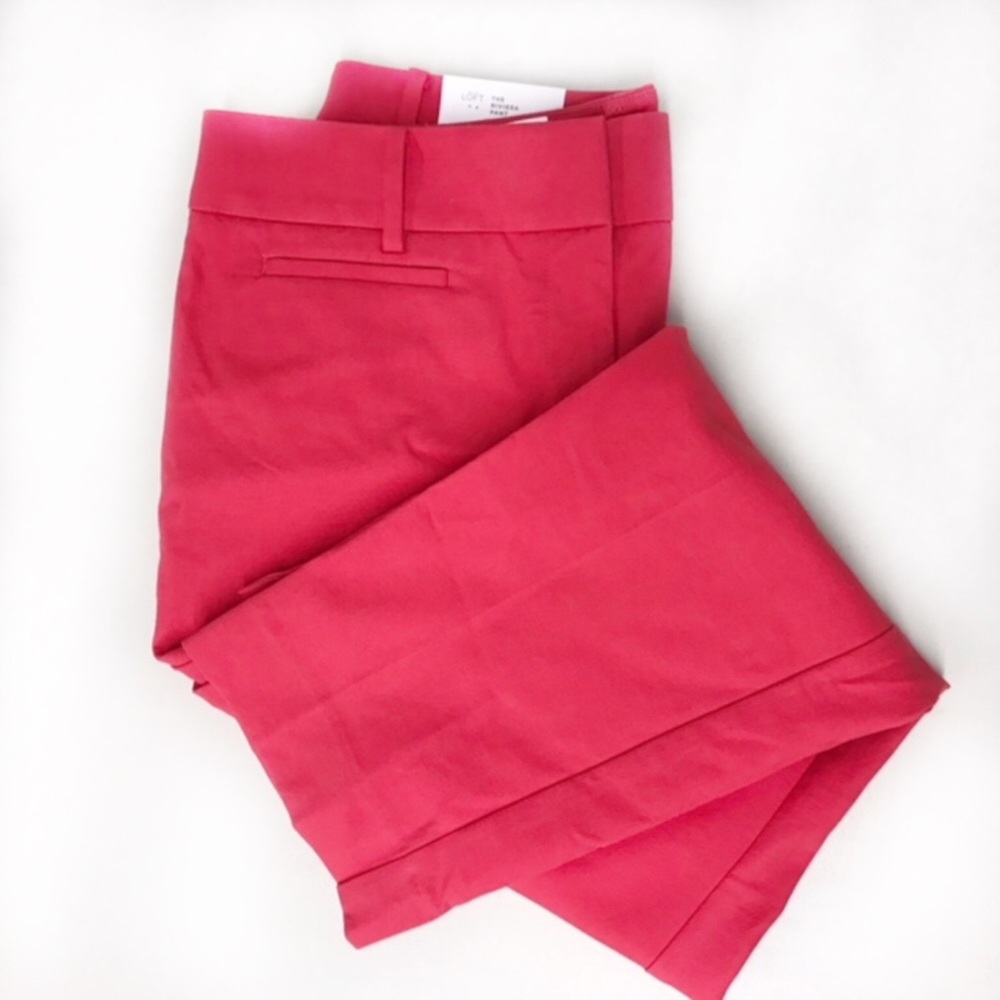 LOFT sz10 Riviera Crimson Cropped Pant
